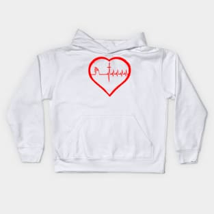 Christianity, Heartbeat icon, cross, heart & prayer Kids Hoodie